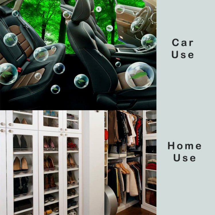 Portable air purifier shown for car and home use layout