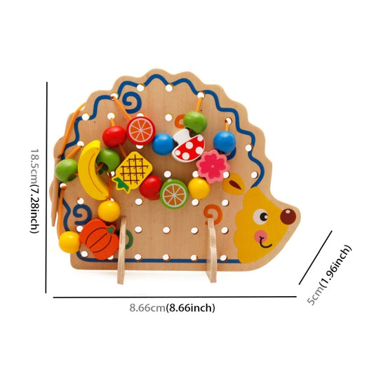 Early Learning Education Wooden Toys Hedgehog Fruit Beads Child Hand Eye Coordination Skills Development Educational Toys For Kids, Hedgehog