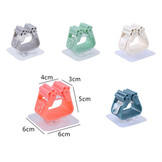 5pcs Wall-mounted Mop Storage Hooks No-stick Stick Kitchen Bathroom Brush Storage Tools