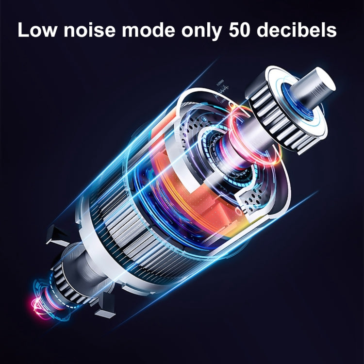 Mini nose hair trimmer internal view showing rotating blades inside cutting chamber