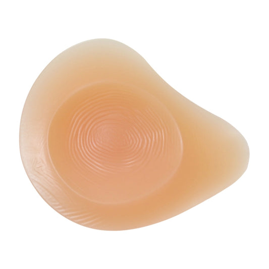 Right breast silicone pad, concave inner swirl texture, nude-orange