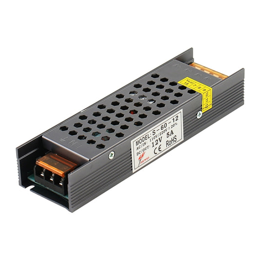Regulated DC switching power supply with black metal case and terminal connectors