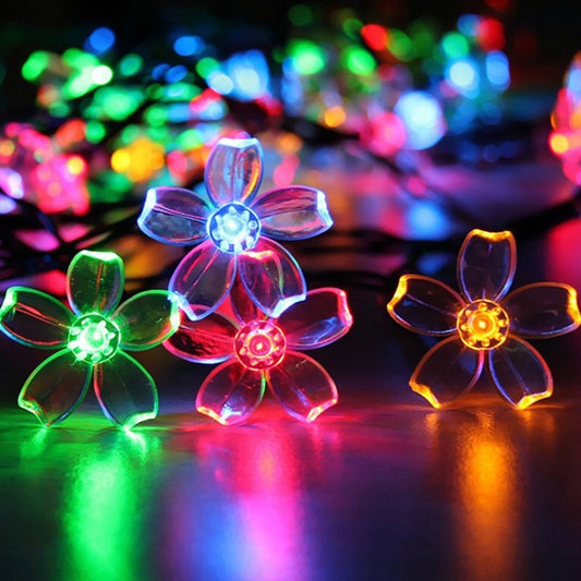 6m 40 LEDs Cherry Blossom Holiday Decorative Light, Battery Powered, 6m Colorful Light, 6m Warm White Light