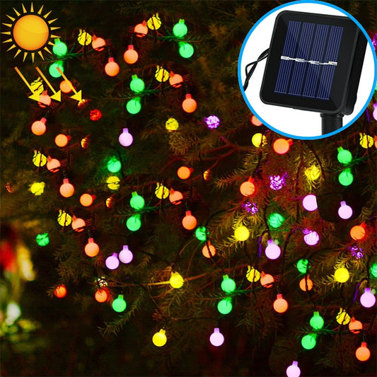 Ball Shape 30 LEDs Outdoor Waterproof Christmas Festival Decoration Solar Lamp String