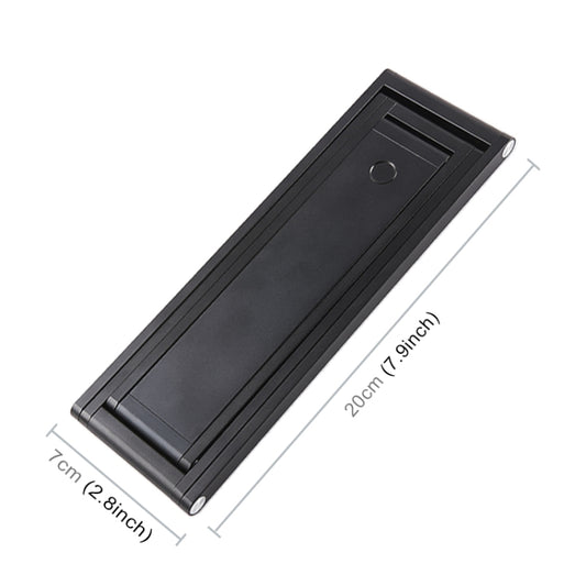Black LED light panel housing, 20 cm length and 7 cm width