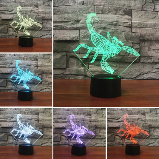 Scorpion Shape 3D Colorful LED Vision Light Table Lamp, 16 Colors Remote Control Version, 16 Colors Remote Control Version