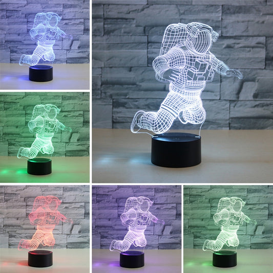 Astronaut Shape 3D Colorful LED Vision Light Table Lamp, Crack Remote Control Version, Crack Remote Control Version