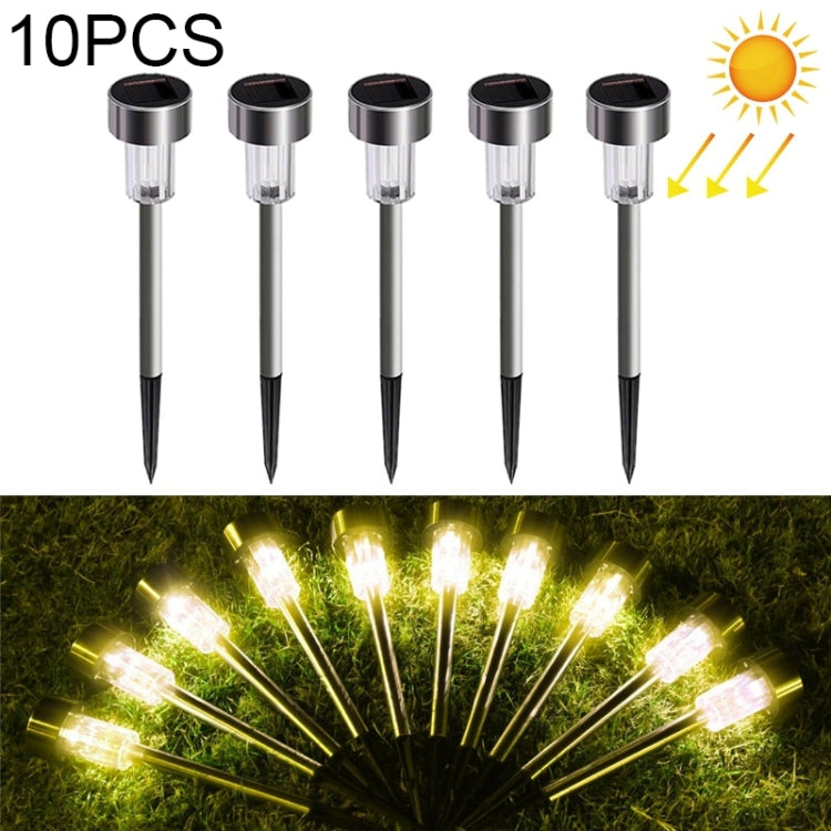 Solar LED garden stake lights with warm white glow, set of 10