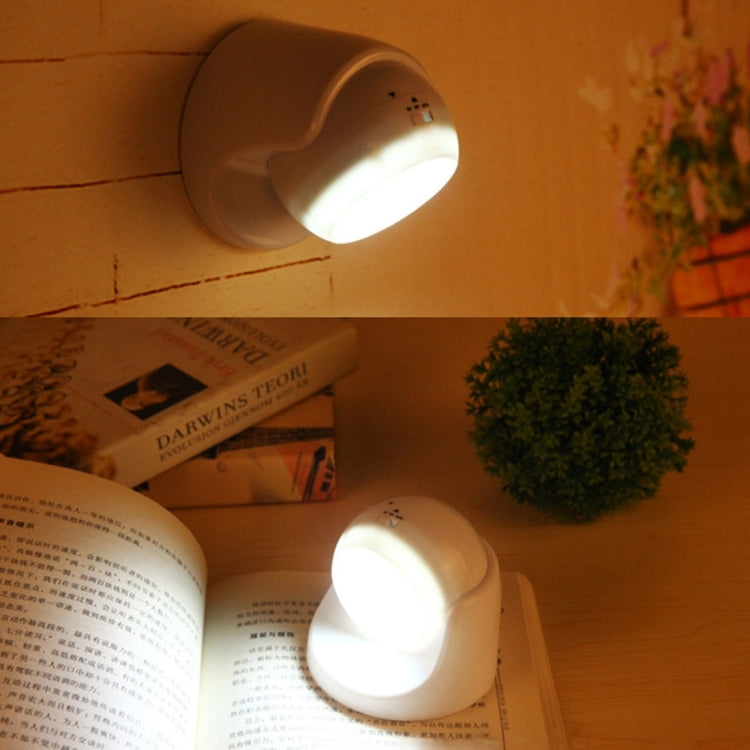 Two glowing white wireless motion sensor LED lights in an indoor area