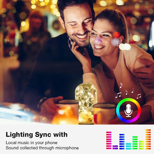 Christmas Decoration RGB Copper Wire String Light Bluetooth Mobile APP Control, Length: 10m 100 LEDs, 10m 100 LEDs