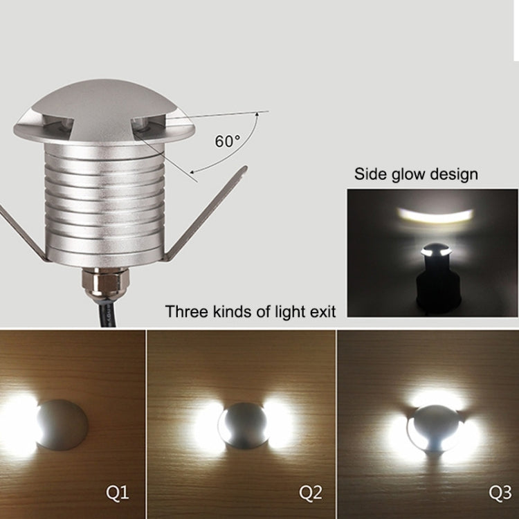 Embedded ground LED lamp with 60° tilt design and side-glow light exit