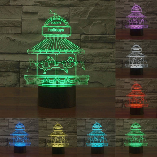 7 Color Discoloration Creative Visual Stereo Lamp Desk Lamp Night Light, Amusement Park Style