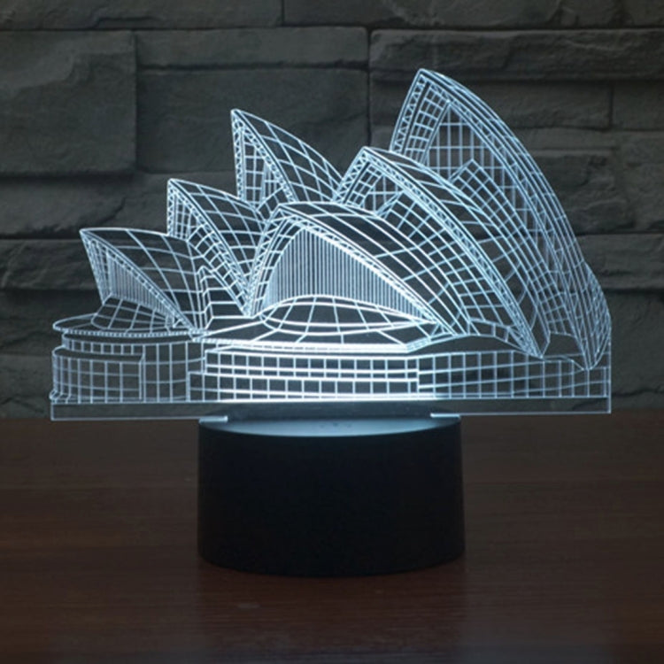 7 Color Discoloration Creative Visual Stereo Lamp Desk Lamp Night Light, Sydney Opera House Style