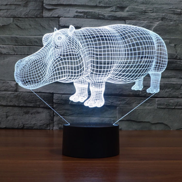 7 Color Discoloration Creative Visual Stereo Lamp Desk Lamp Night Light, Rhino Style