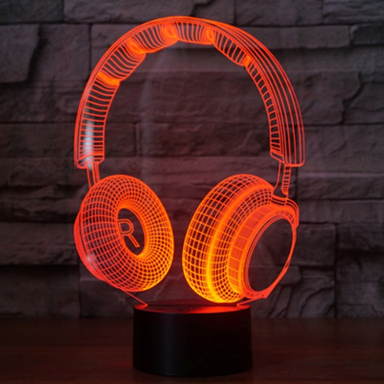 7 Colour Discoloration Creative Visual Stereo Lamp Desk Lamp Night Light, Headset Shape