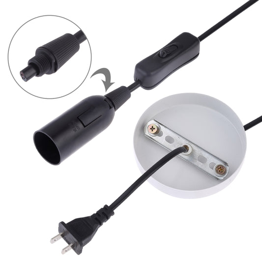 E14 Wire Cap Lamp Holder Chandelier Power Socket with Switch & Base & 1.5m Extension Cable, US Plug, E14