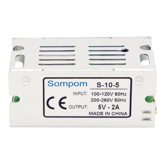 SOMPOM S-10-5 10W 5V 2A Switching Driver LED Light Strip Display Screen Lighting Monitor Power Supply, 10W 5V/2A