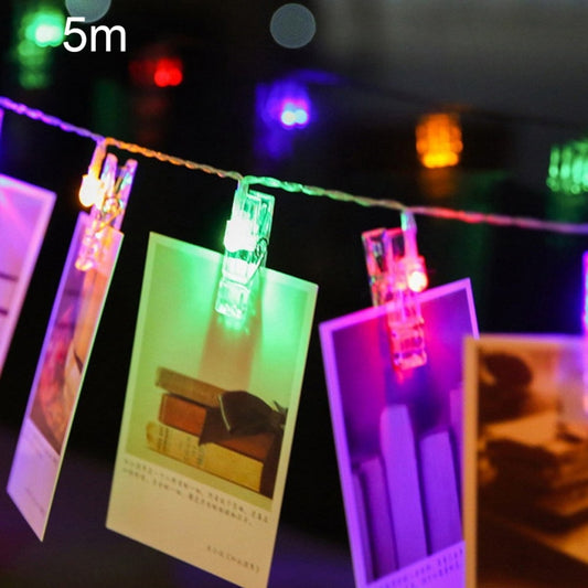 50 LEDs 3 x AA Batteries Box Chains Lamp Decorative Light for Home Hanging Pictures, DIY Party, Wedding, Christmas Decoration, 5m