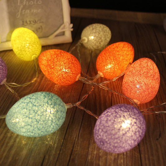 3.5m 110V 20 LEDs Cotton Thread Colour Egg Lamp String Easter Holiday Party Household Decorative Light, 3.5m 110V