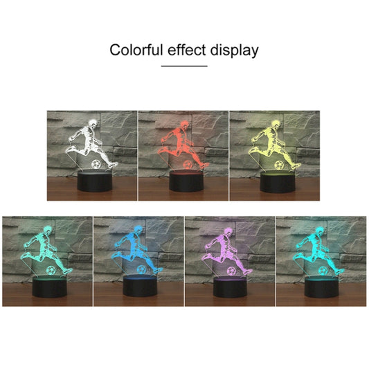Play Football Black Base Creative 3D LED Decorative Night Light, Rechargeable with Touch Button, Rechargeable with Touch Button