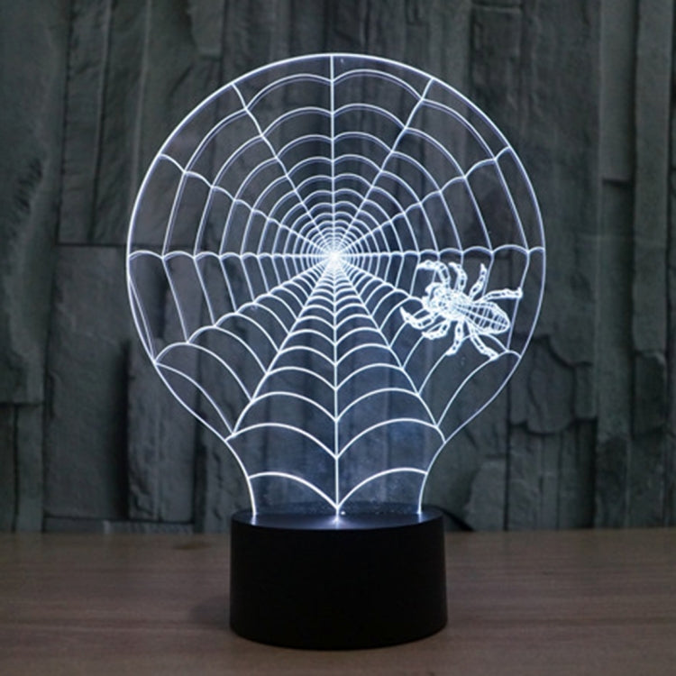 7 Colour Discoloration Creative Visual Stereo Lamp Desk Lamp Night Light, Cobweb Style