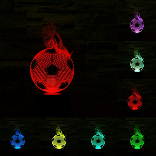 7 Colour Discoloration Creative Visual Stereo Lamp Night Light, Thinking Football Style