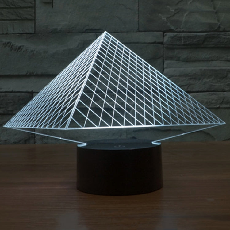 7 Colour Discoloration Creative Visual Stereo Lamp Desk Lamp Night Light, Pyramid Style