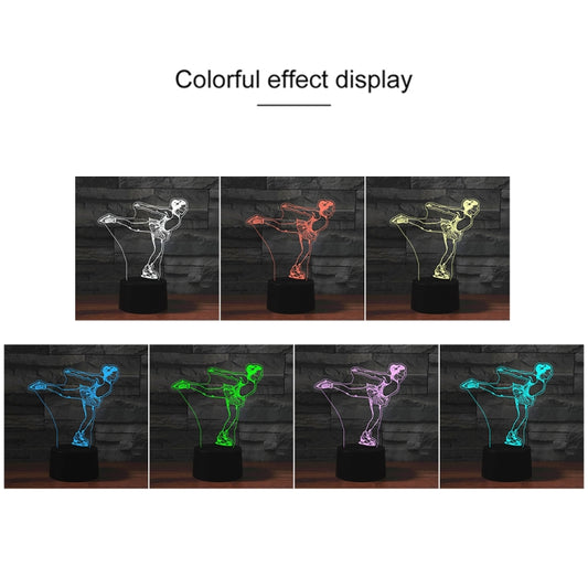 Ice Skating Black Base Creative 3D LED Decorative Night Light, Powered by USB and Battery, Powered by USB and Battery