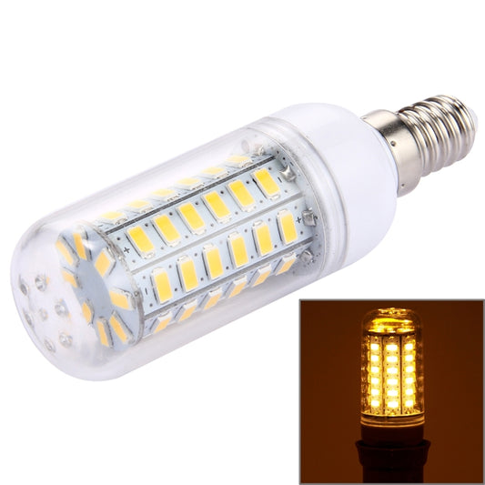 Warm white LED corn bulb with clear plastic cover and E26 screw base