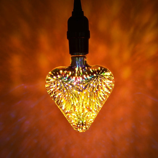 2700K 48 LEDs SMD 2835 Vintage Atmosphere Decoration Art Lamp, AC 85-265V, Heart Shape