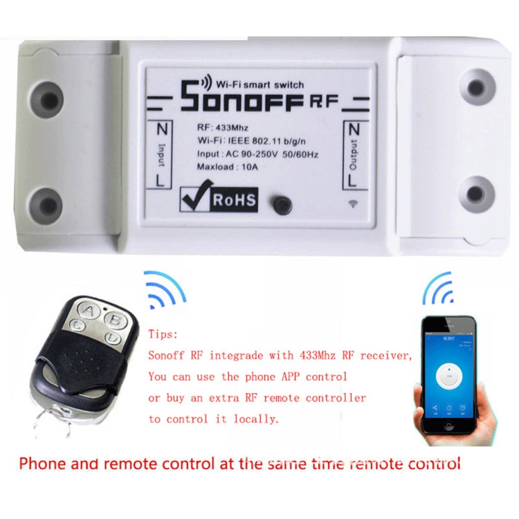 Sonoff Smart 433MHz Wireless 4 Buttons Metal Remote Controller, Remote Control Distance: 20-30m, 433MHz Remote Controller
