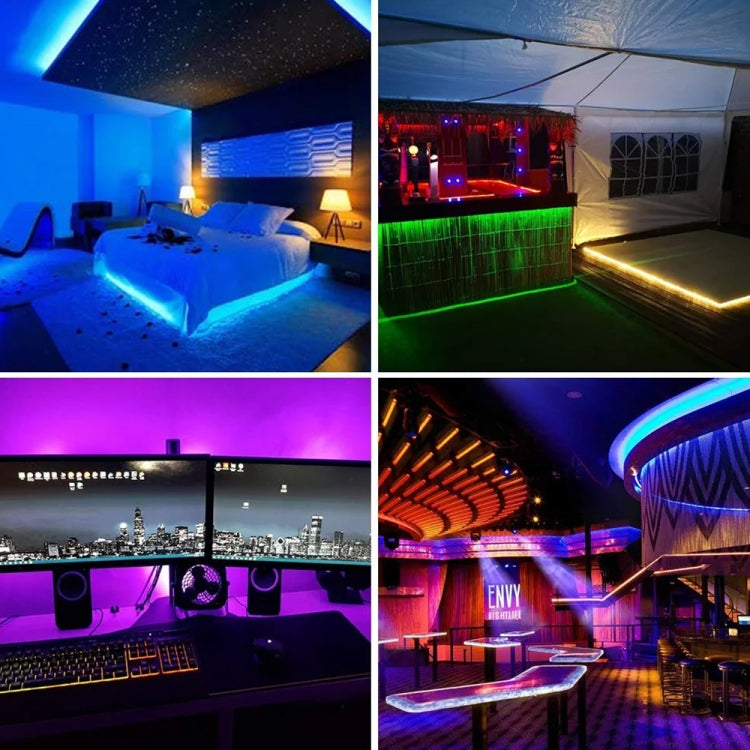 RGB LED rope light used as multicolor ambient lighting in indoor scenes