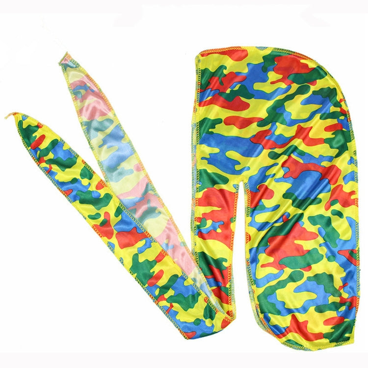 Color camouflage long-tailed pirate hat turban cap with scarf tails and ties