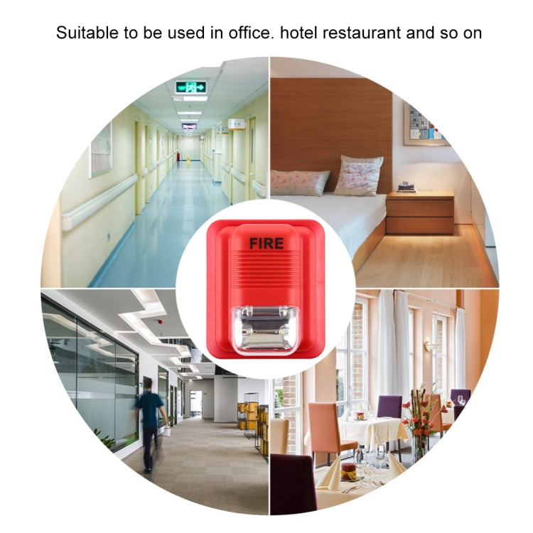 Sound-light Fire Alarm Warning Strobe Horn Alert Safety System Sensor