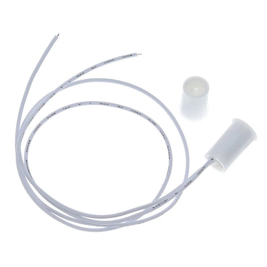 Door magnetic sensor switch wiring harness with loop cable and two white sensor caps