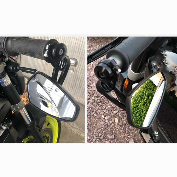 Installed universal motorcycle side rearview mirrors on handlebar with clear glass