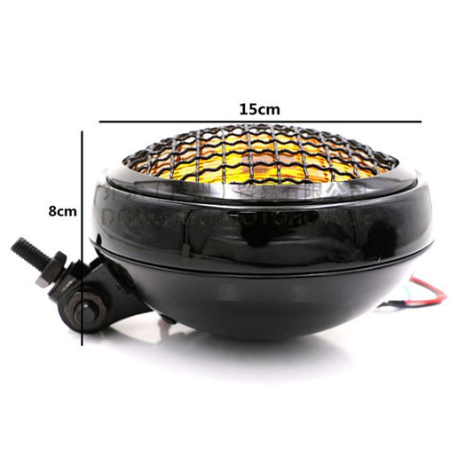 Motorcycle Silver Shell Harley Headlight Retro Lamp LED Light Modification Accessories, Silver Shell Headlight Retro Lamp