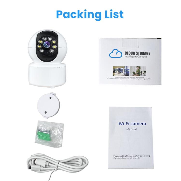 White 360° PTZ WiFi security camera kit with dome unit and cable