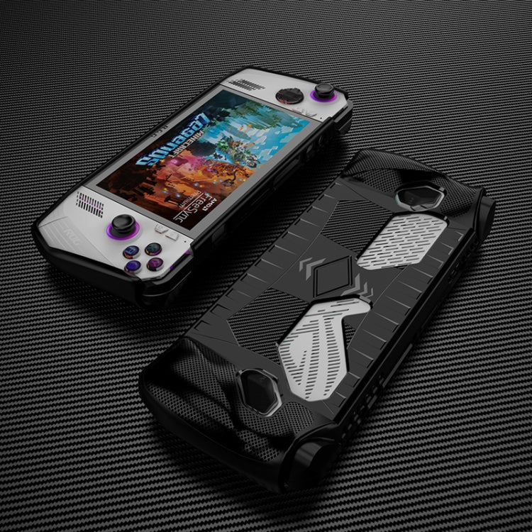 Black TPU protective case for handheld game console, TPU shell with controller cutouts
