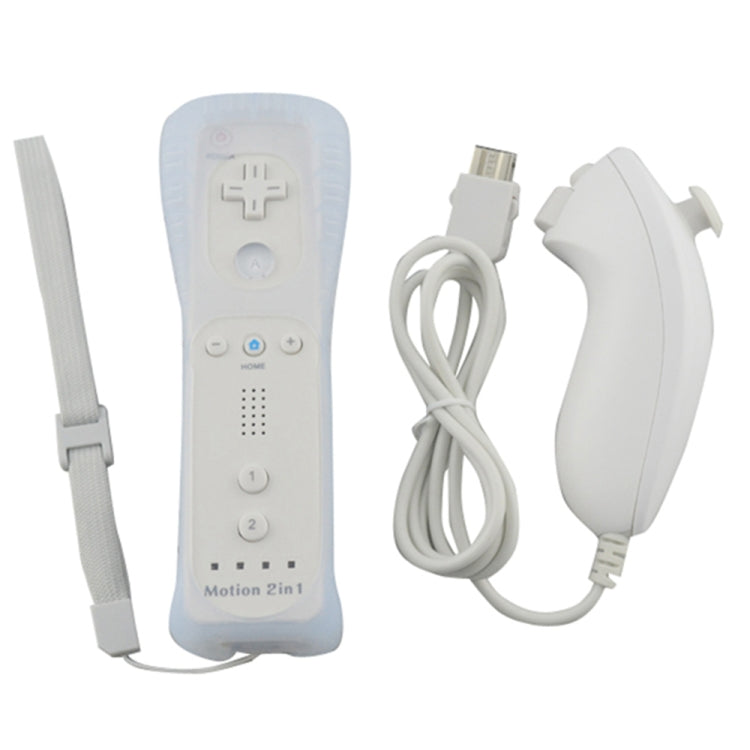 Wireless motion game controller with wrist strap and USB cable, white