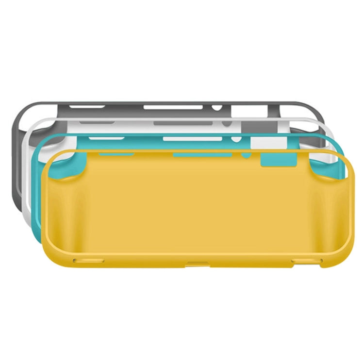 Nintendo Switch Lite silicone case with screen protector aligned over the display