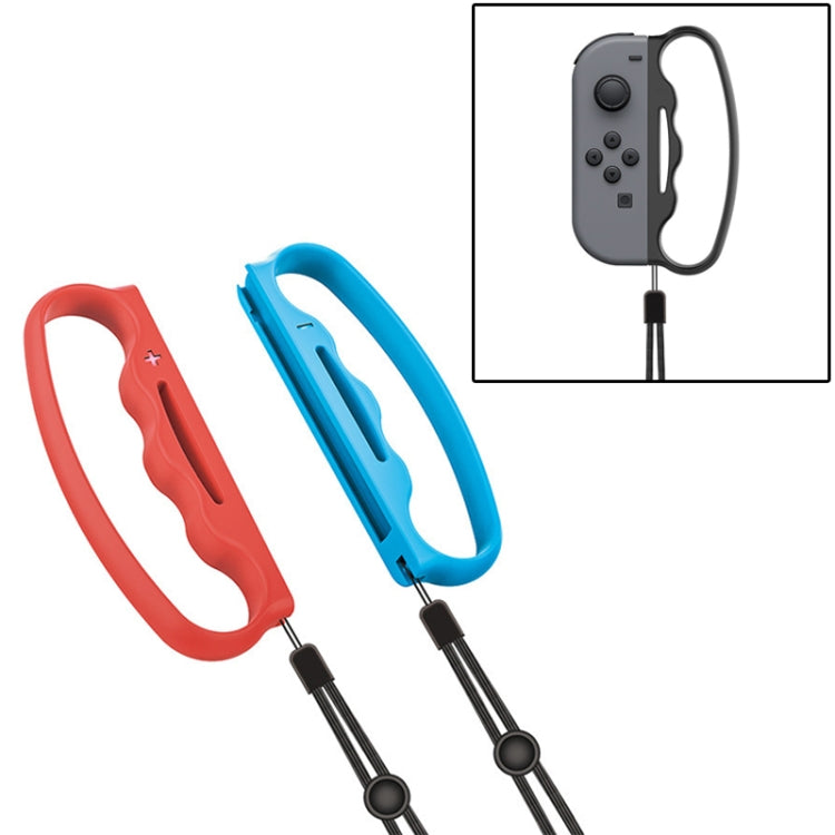 Boxing gamepad grips with wrist strap in red and blue, two handle controllers