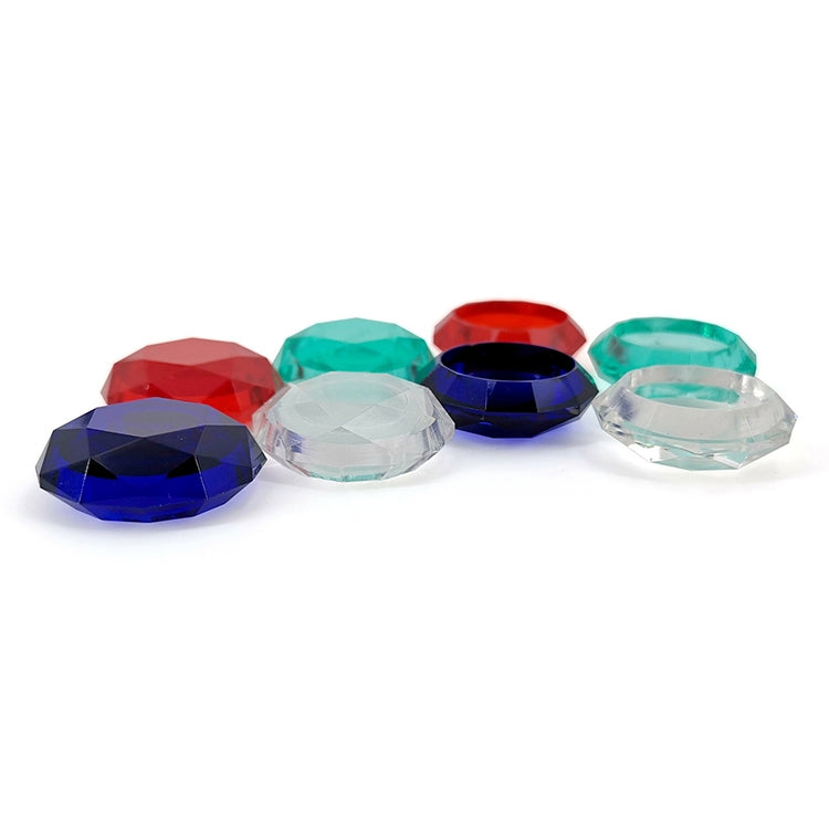 Diamond-textured grip caps assortment of clear white, green, blue, and red octagon caps