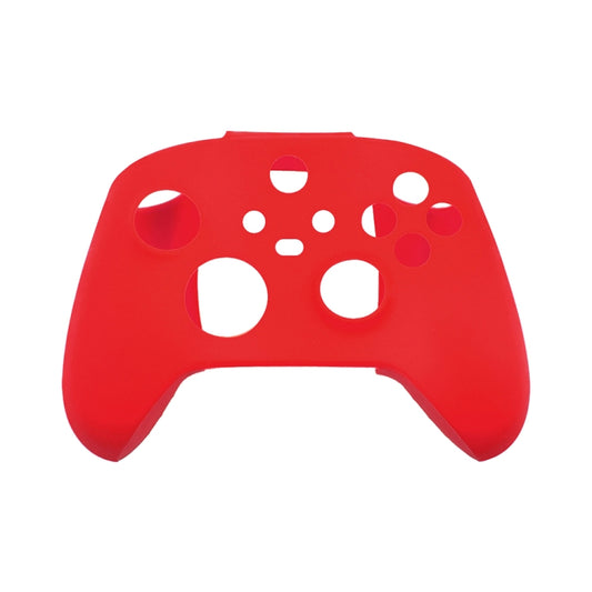 Red silicone gamepad protective cover with molded button and stick cutouts