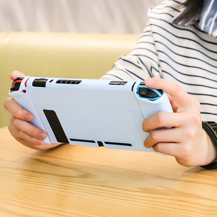 Light blue shockproof TPU Nintendo Switch case with hand grip cutouts