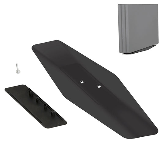 Vertical game console stand bracket with screw clamp, dark gray/black base plate