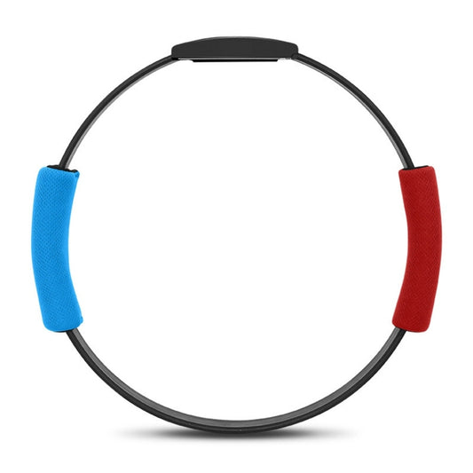 Black fitness ring with blue and red padded grips for sports and fitness