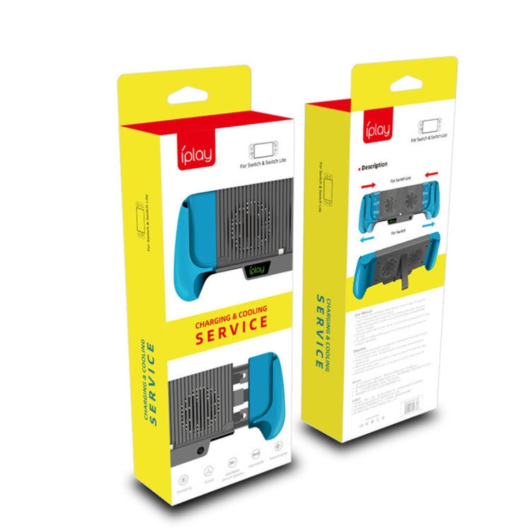 iPlay charging and cooling service box for blue Switch Lite grip stand