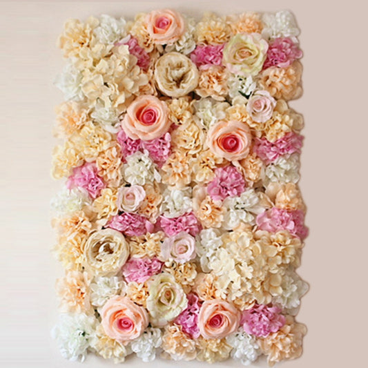 Blooming Rose Peony Hydrangea Artificial Encryption Flower DIY Wedding Wall Decoration Photo Background, Size: 60cm x 40cm, 60x40cm(Pink), 60x40cm(Blue and White), 60x40cm(Champagne), 60x40cm(Purple and Champagne), 60x40cm(Green and White)