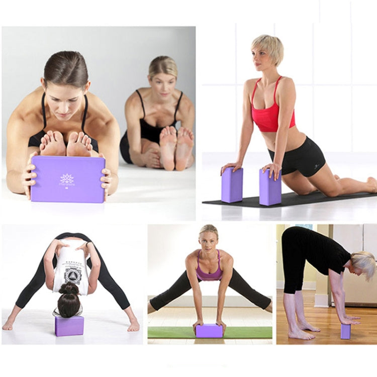 Purple yoga support blocks used for stretching poses and balance